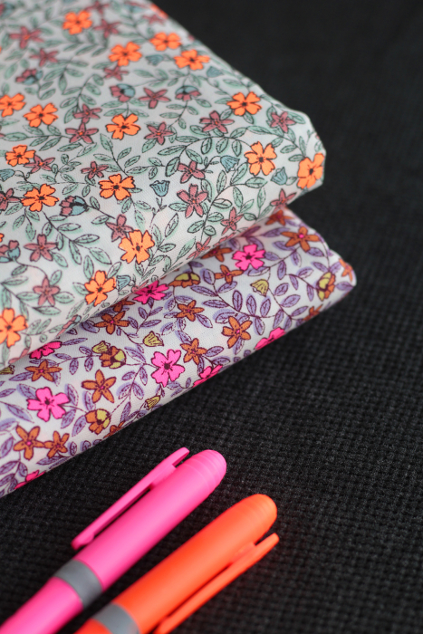 Méline - Popeline de coton BIO imprimé fleurs Tissus issus de l'agriculture biologique  - 2