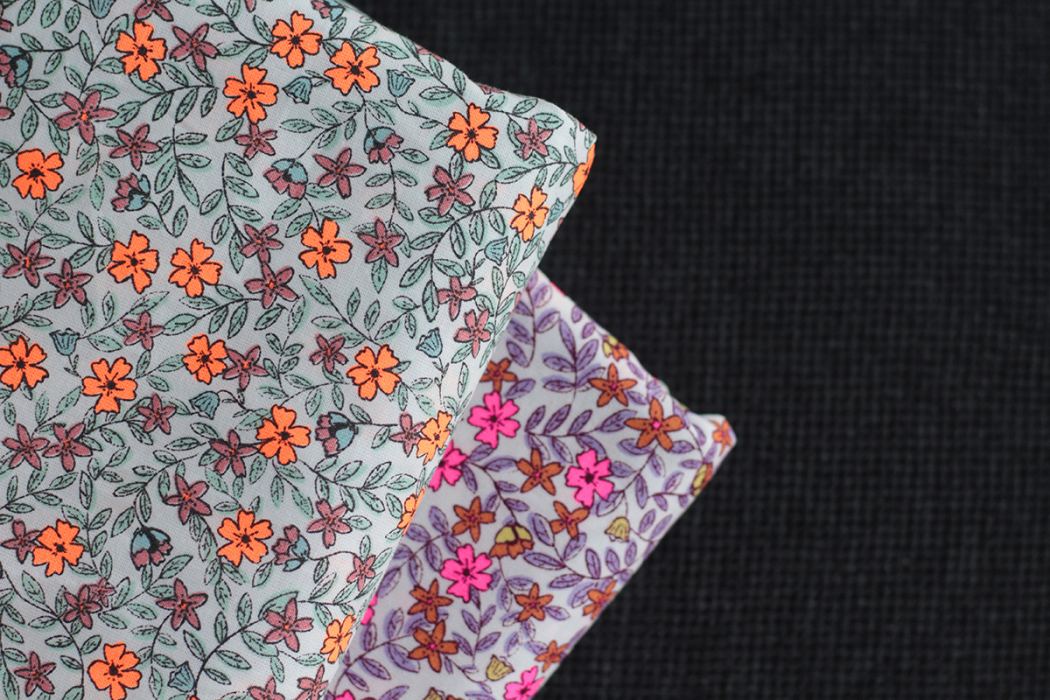 Méline - Popeline de coton BIO imprimé fleurs Tissus issus de l'agriculture biologique  - 11