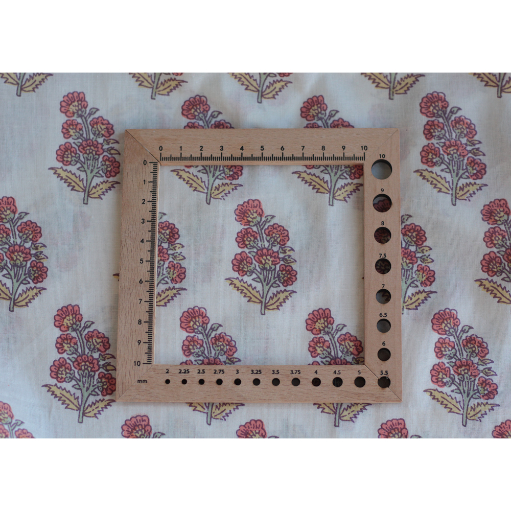 Tissu indien coton hand block traditionnel corail / jaune / vert Batikou - 6