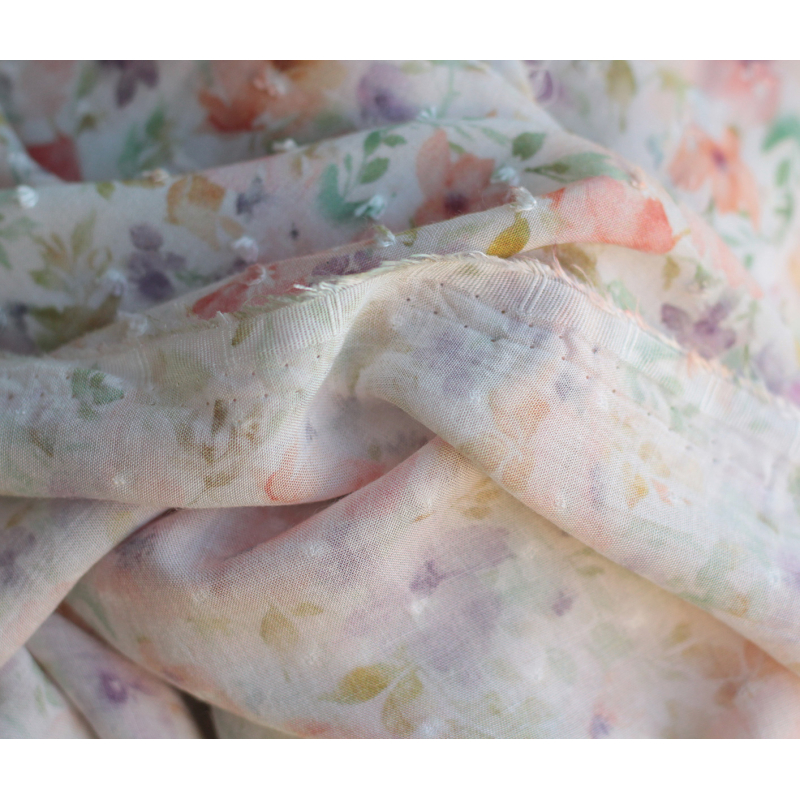 Manon - Viscose plumetis imprimée fleuri tendre Batikou - 8