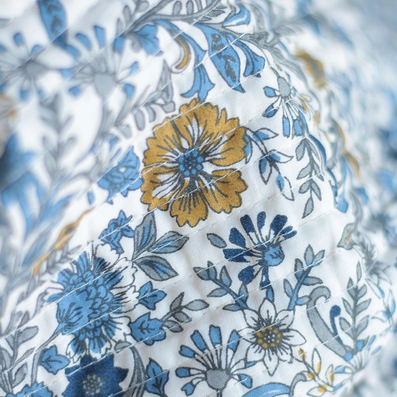 Tissu indien matelassé double face coton hand block largeur 100cm Batikou - 4