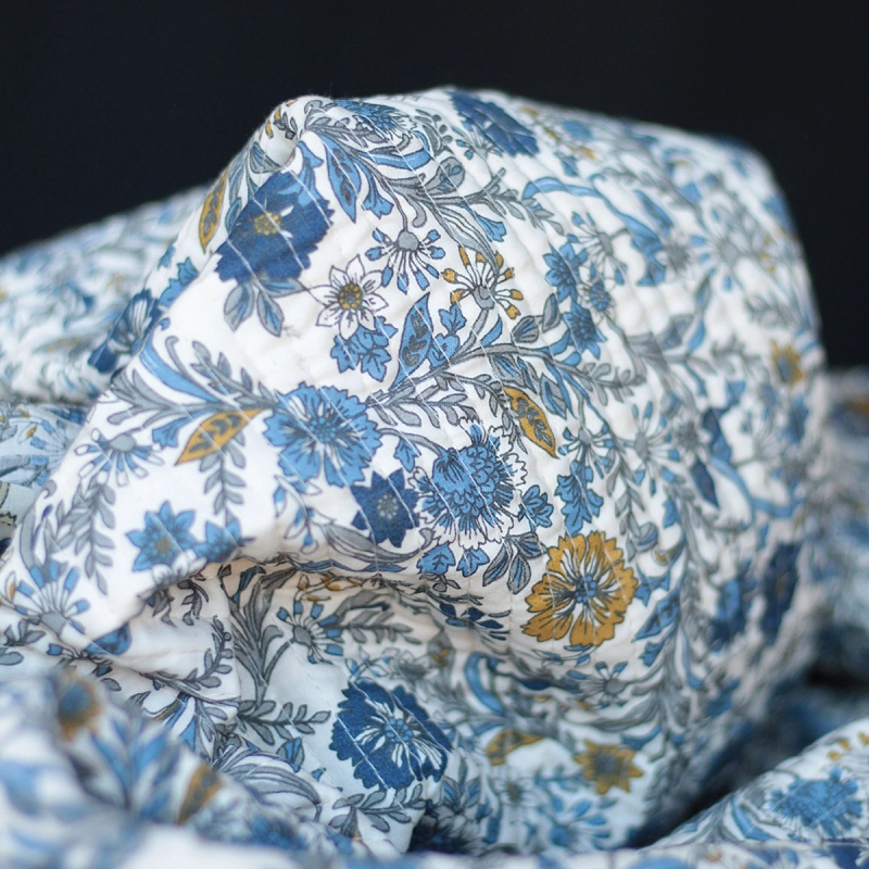 Tissu indien matelassé double face coton hand block largeur 100cm Batikou - 2