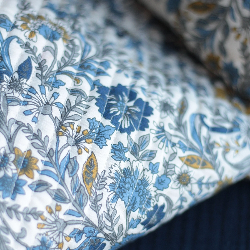 Tissu indien matelassé double face coton hand block largeur 100cm Batikou - 6