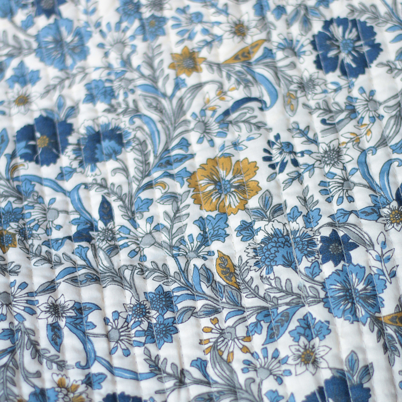 Tissu indien matelassé double face coton hand block largeur 100cm Batikou - 10 Tissu indien matelassé double face coton hand block largeur 100cm Batikou - 10