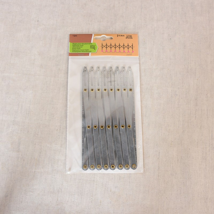 Règle pour boutonnières en métal / Aide à la couture