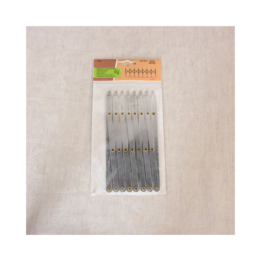 Règle pour boutonnières en métal / Aide à la couture