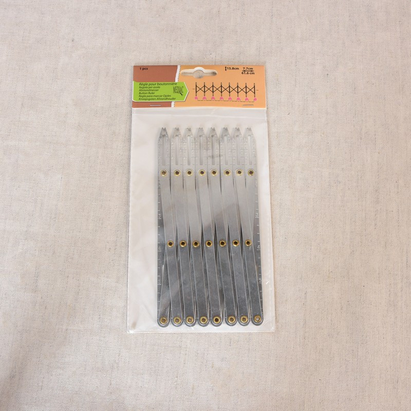 Règle pour boutonnières en métal / Aide à la couture
