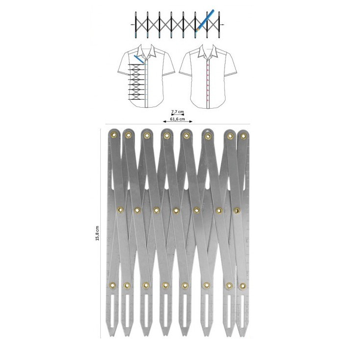 Règle pour boutonnières en métal / Aide à la couture