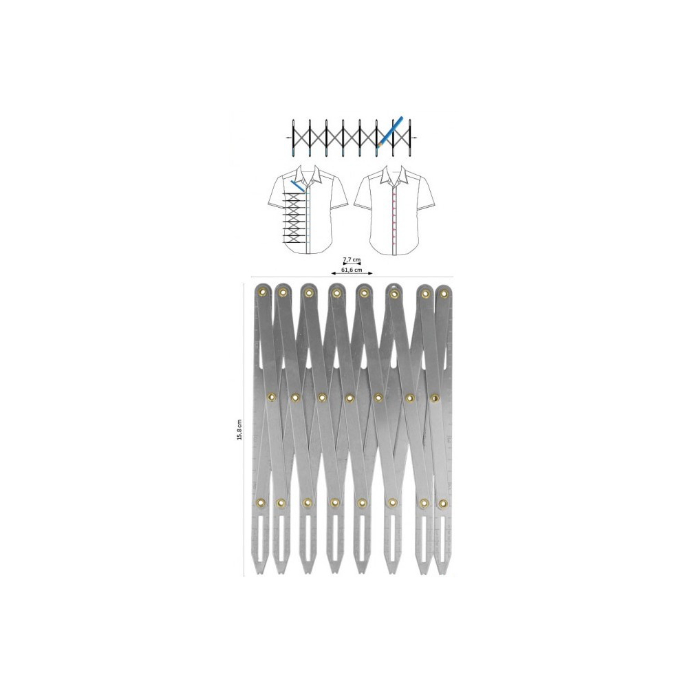 Règle pour boutonnières en métal / Aide à la couture