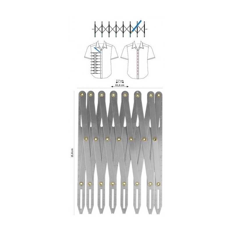 Règle pour boutonnières en métal / Aide à la couture
