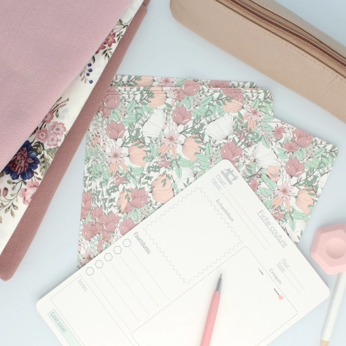 Fiche d'organisation couture A5 coloris au choix