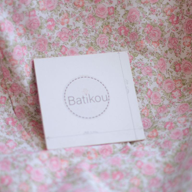 Abigael - Popeline de coton BIO imprimé fleurs rose fluo