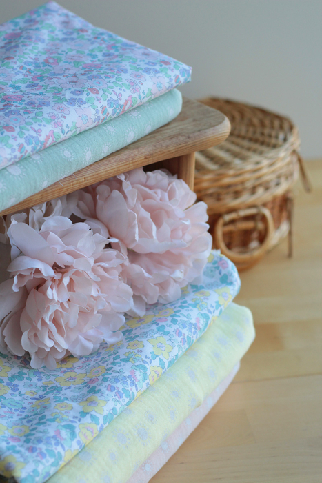 copy of Priya - Double gaze de coton coloris fond magenta fleuri façon hand block