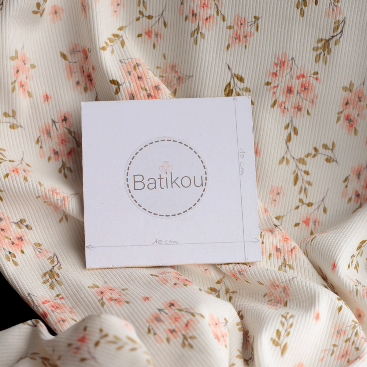 copy of Jersey coton côtes fines à motifs fleur de coton