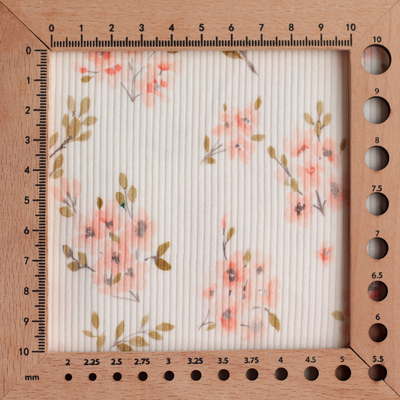 copy of Jersey coton côtes fines à motifs fleur de coton