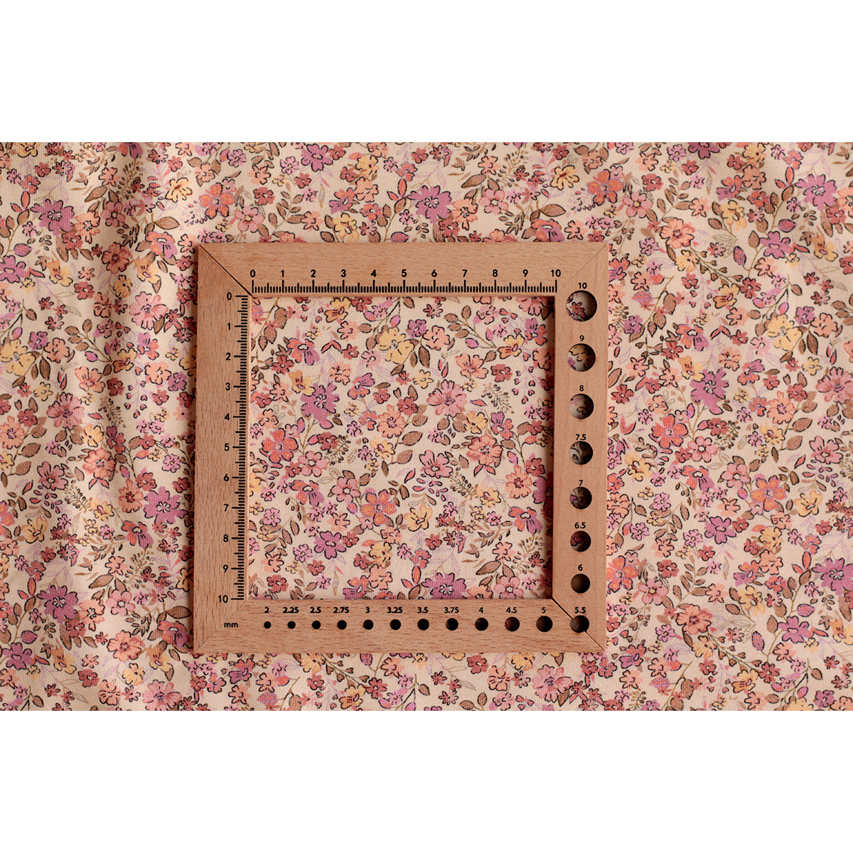 copy of Jersey coton côtes fines à motifs fleurs corail