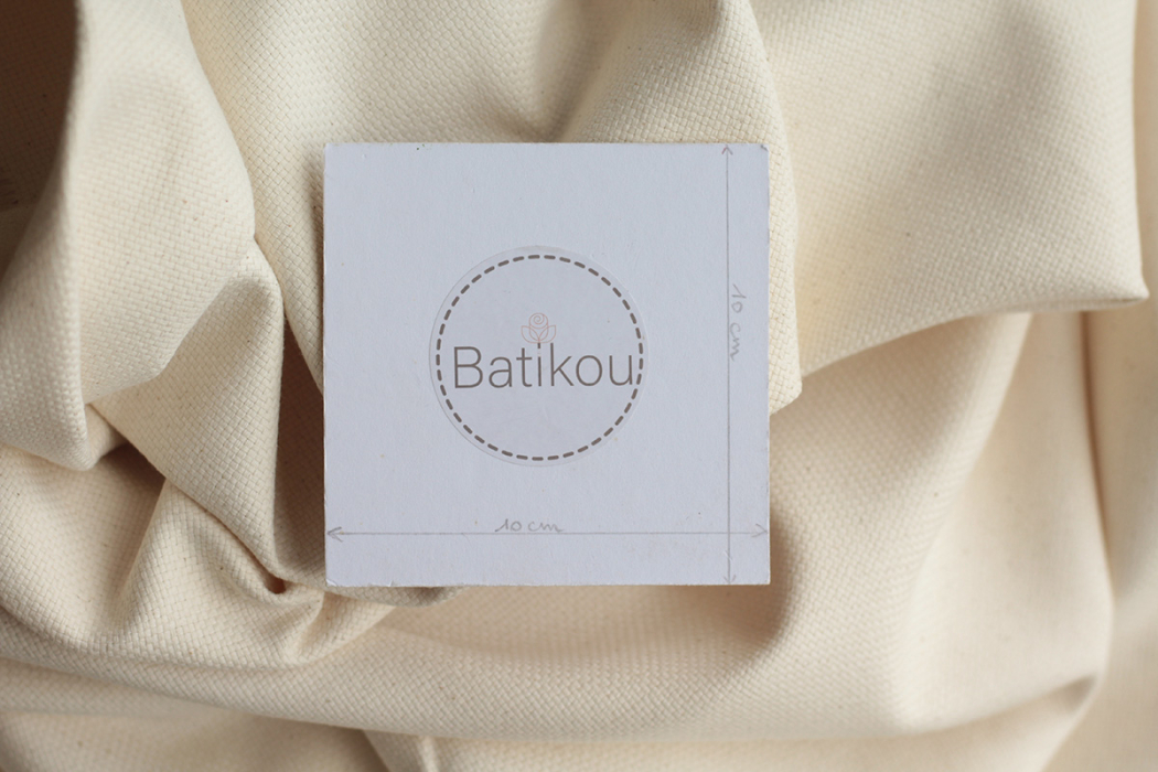 copy of Toile de coton non blanchi aspect naturel beige chiné