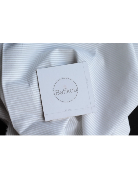 copy of Coton bio gaufré à rayures bleu ciel / blanc