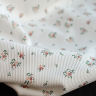 copy of Jersey coton côtes fines à motifs fleurs corail