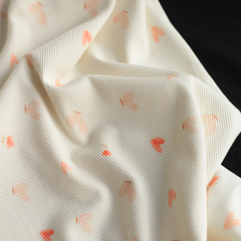 copy of Jersey coton côtes fines à motifs fleurettes