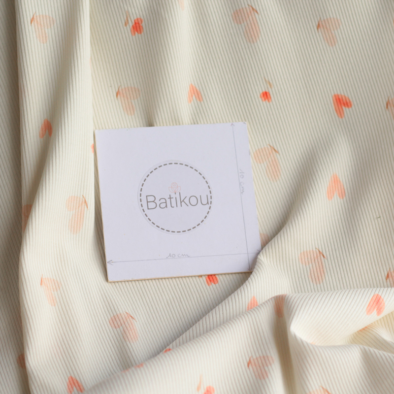 copy of Jersey coton côtes fines à motifs fleurettes