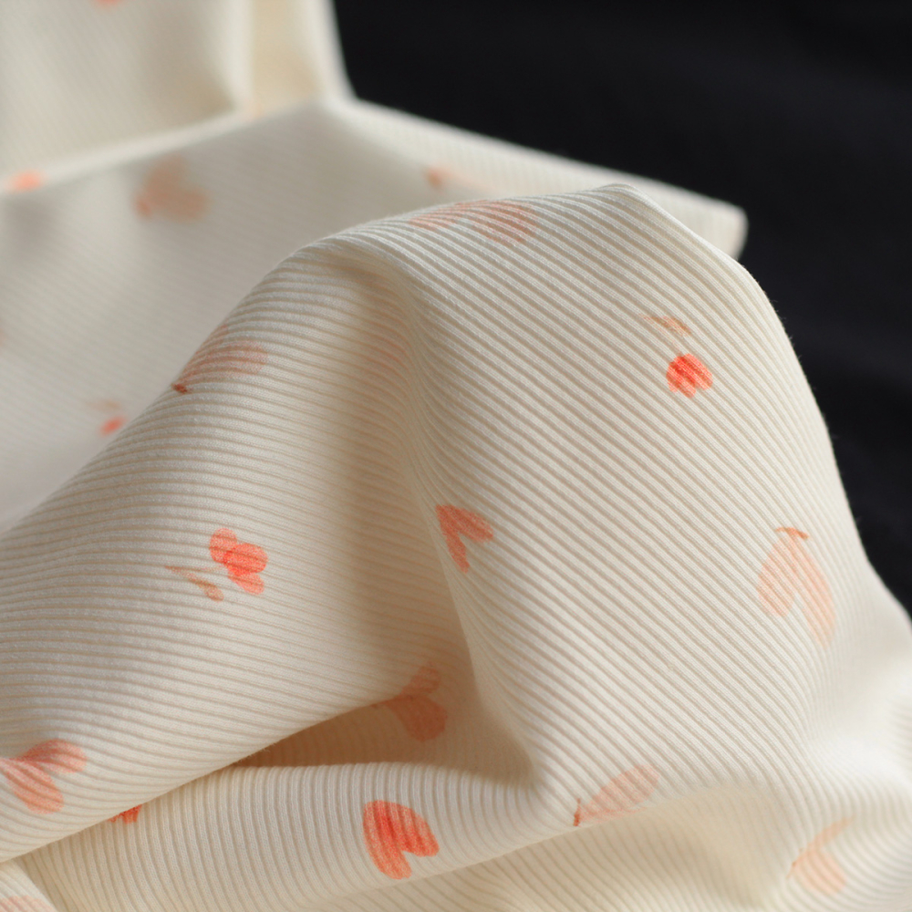 copy of Jersey coton côtes fines à motifs fleurettes