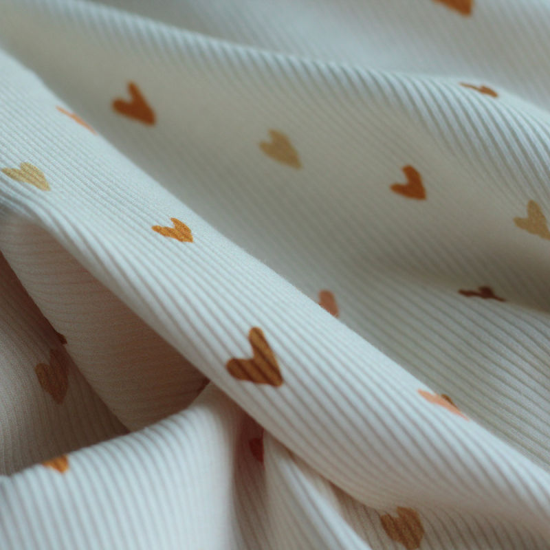 copy of Jersey coton côtes fines à motifs fleurettes