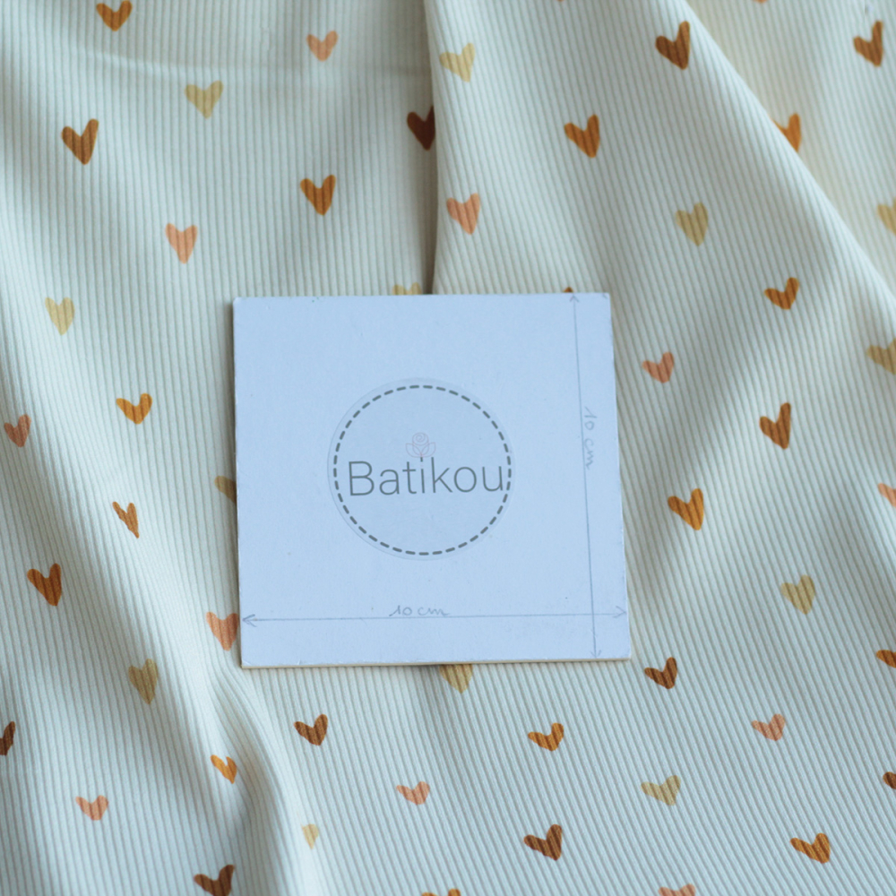 copy of Jersey coton côtes fines à motifs fleurettes