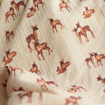 copy of Double gaze de coton imprimé Graou beige copy of Double gaze de coton imprimé Graou beige