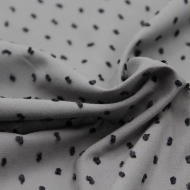 Plumetis de coton bicolore gris étain / noir