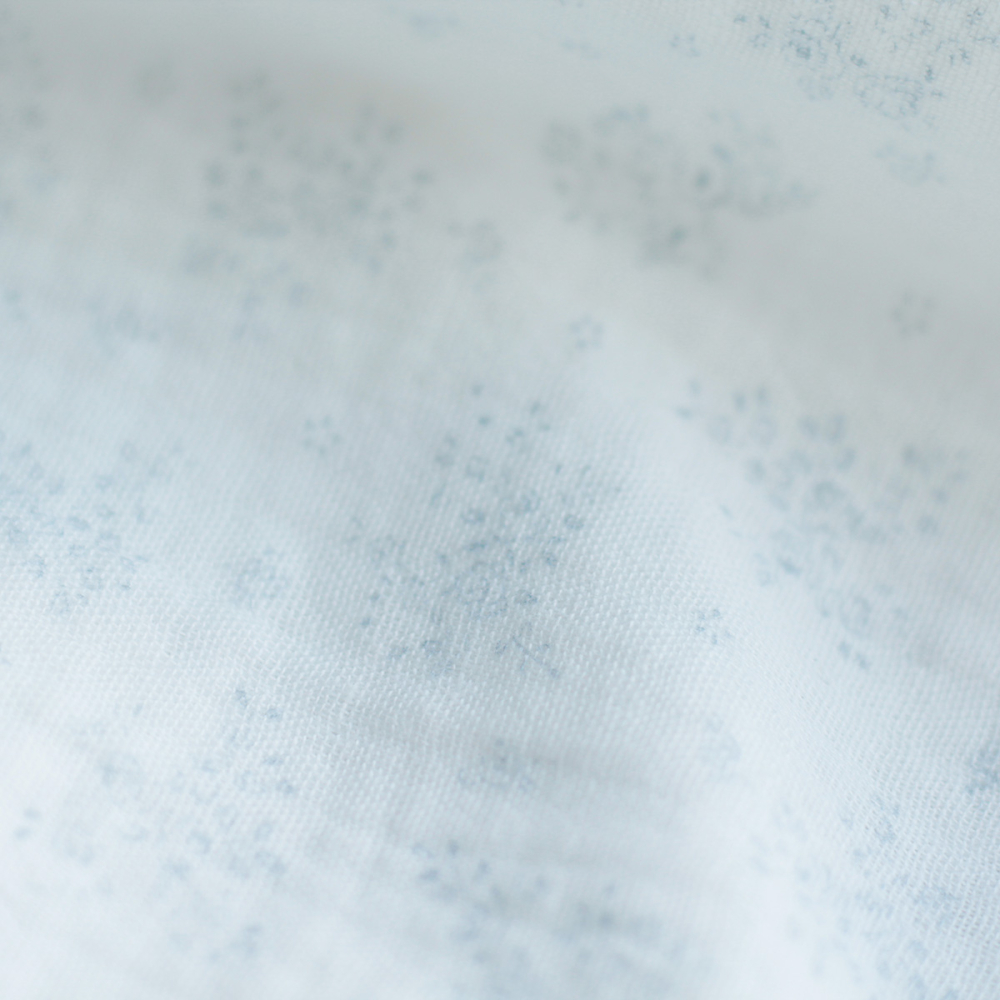 copy of Clémence - Double gaze de coton BIO blanc motif fleuri rose