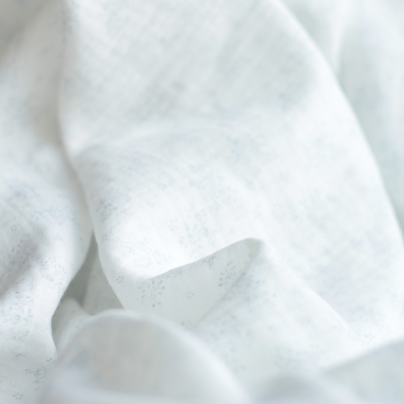 copy of Clémence - Double gaze de coton BIO blanc motif fleuri rose