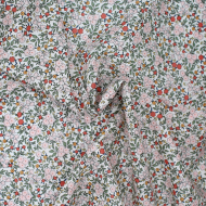 Batiste de coton SILKYNE imprimé fleuri kaki rose