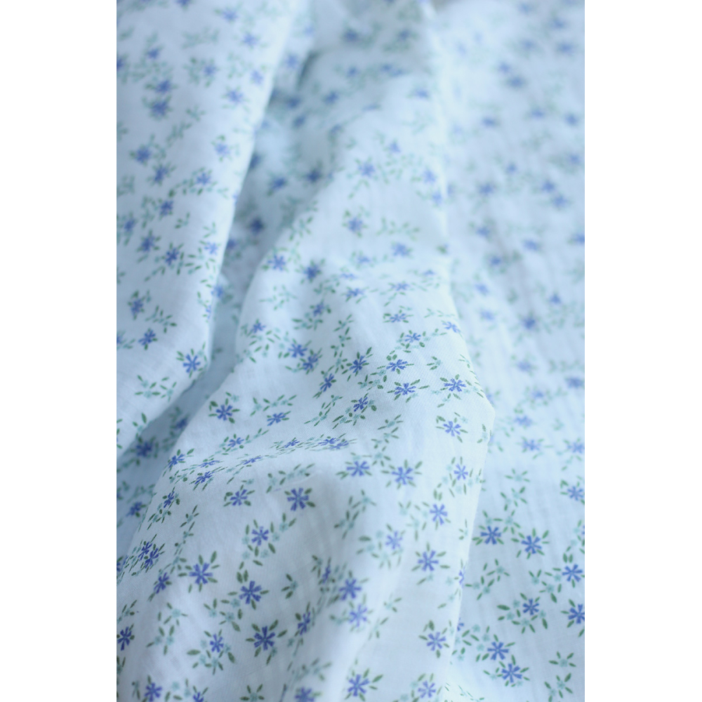 copy of Erika - Seersucker / Coton gaufré doux fond écureuil motif fleuri