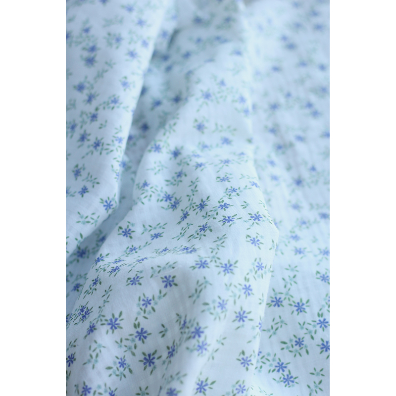 copy of Erika - Seersucker / Coton gaufré doux fond écureuil motif fleuri