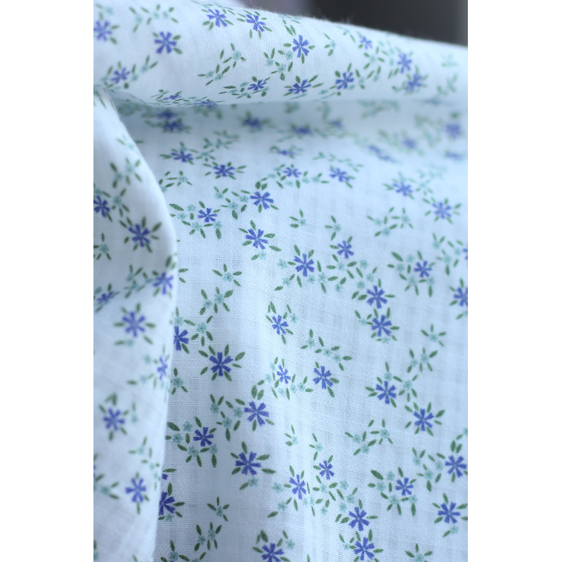 copy of Erika - Seersucker / Coton gaufré doux fond écureuil motif fleuri