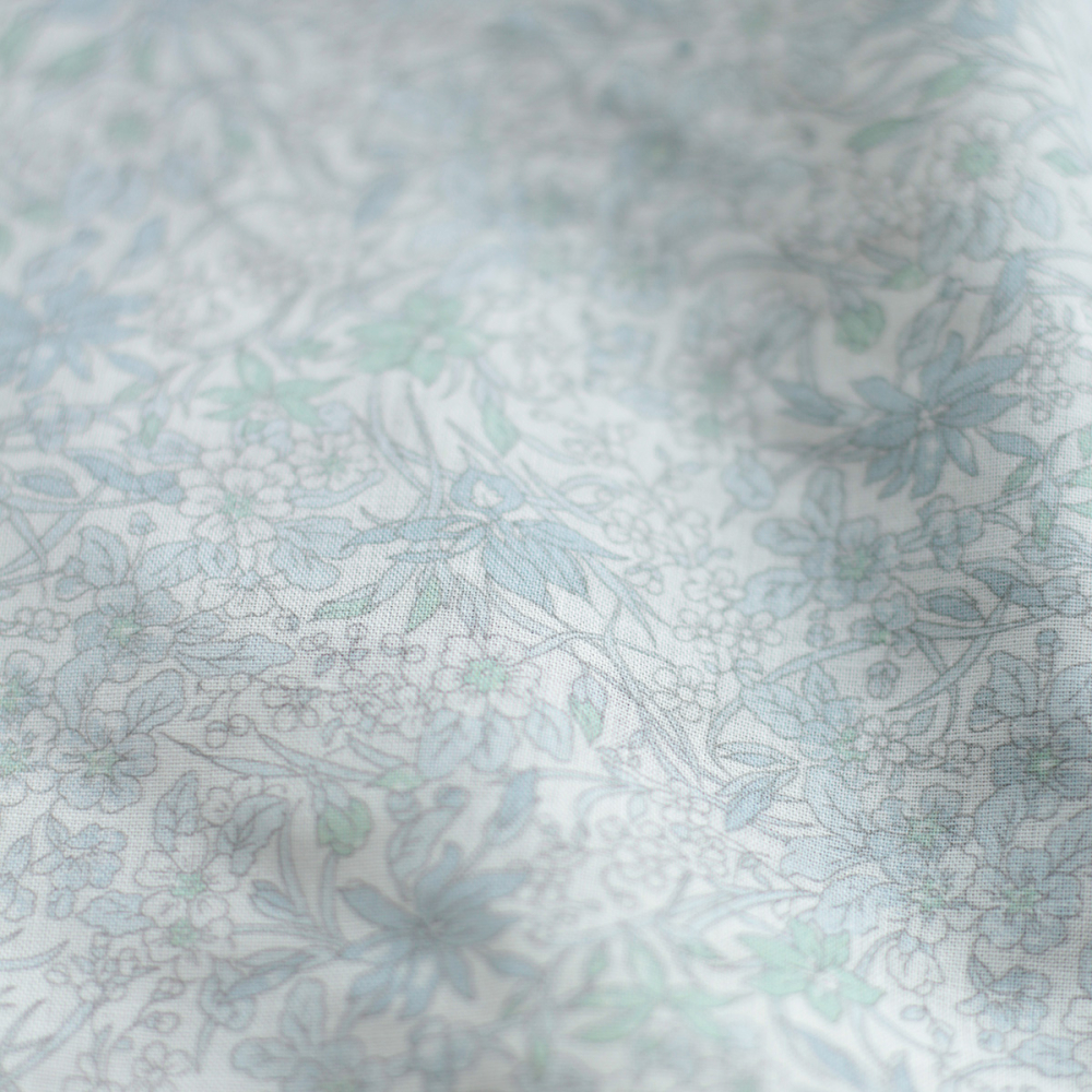 copy of Kezia - Batiste de coton douce à imprimé fleuri bleu