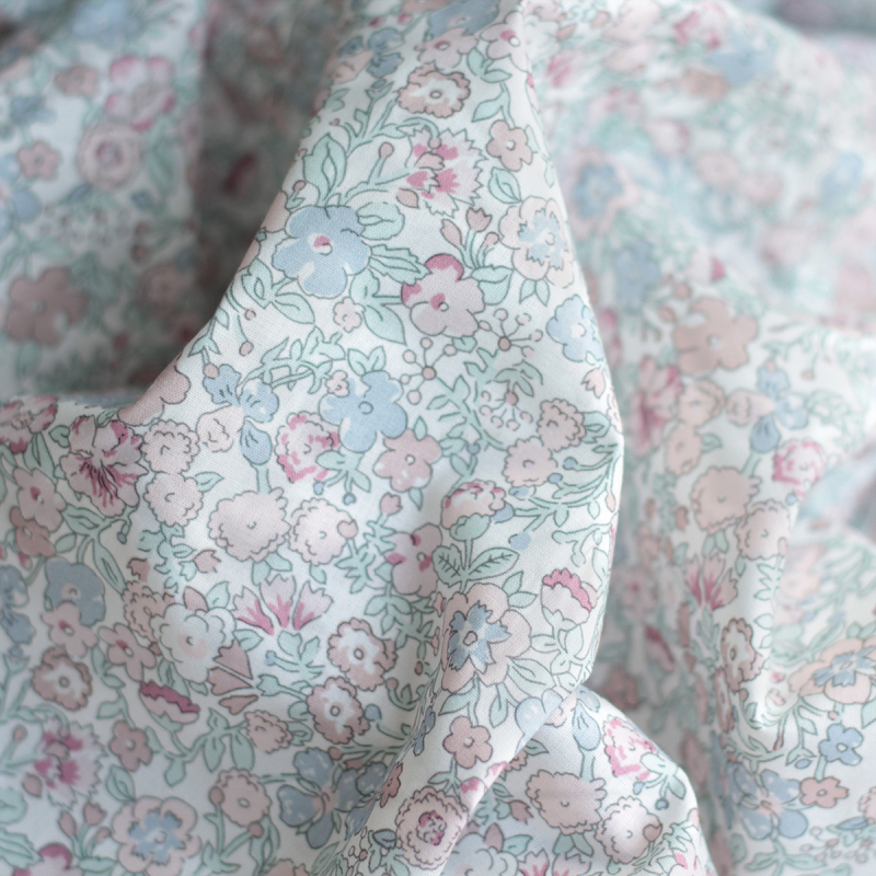 copy of Ophelie - Popeline de coton douce BIO imprimé fleuri jaune, vert, bleu