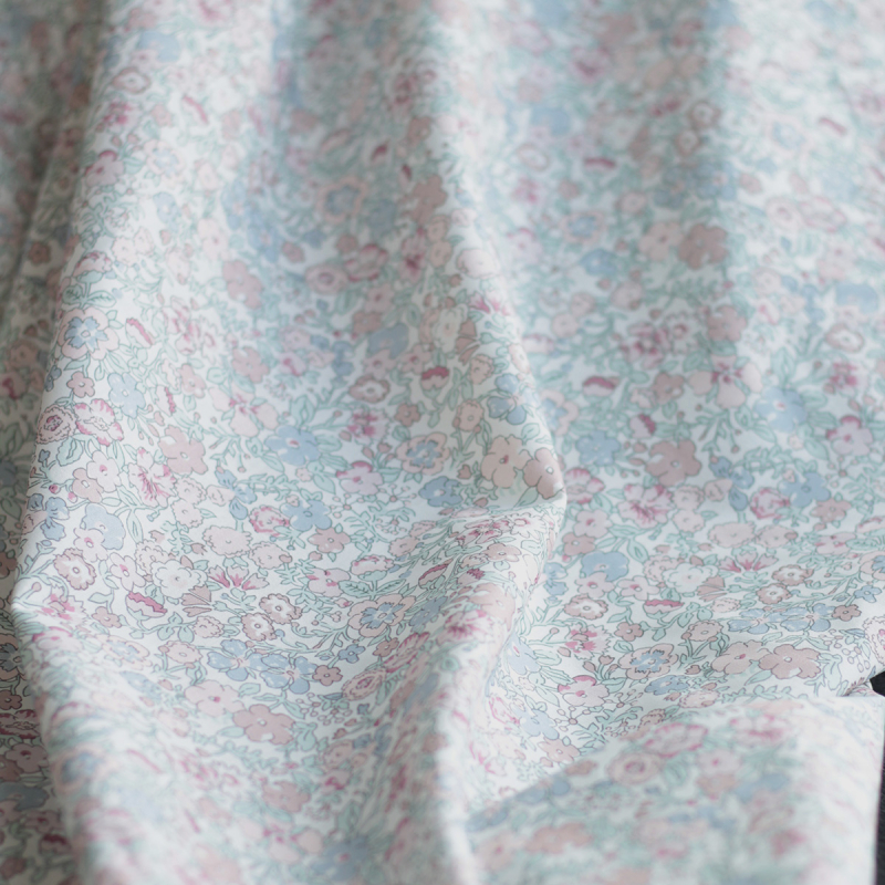 copy of Ophelie - Popeline de coton douce BIO imprimé fleuri jaune, vert, bleu