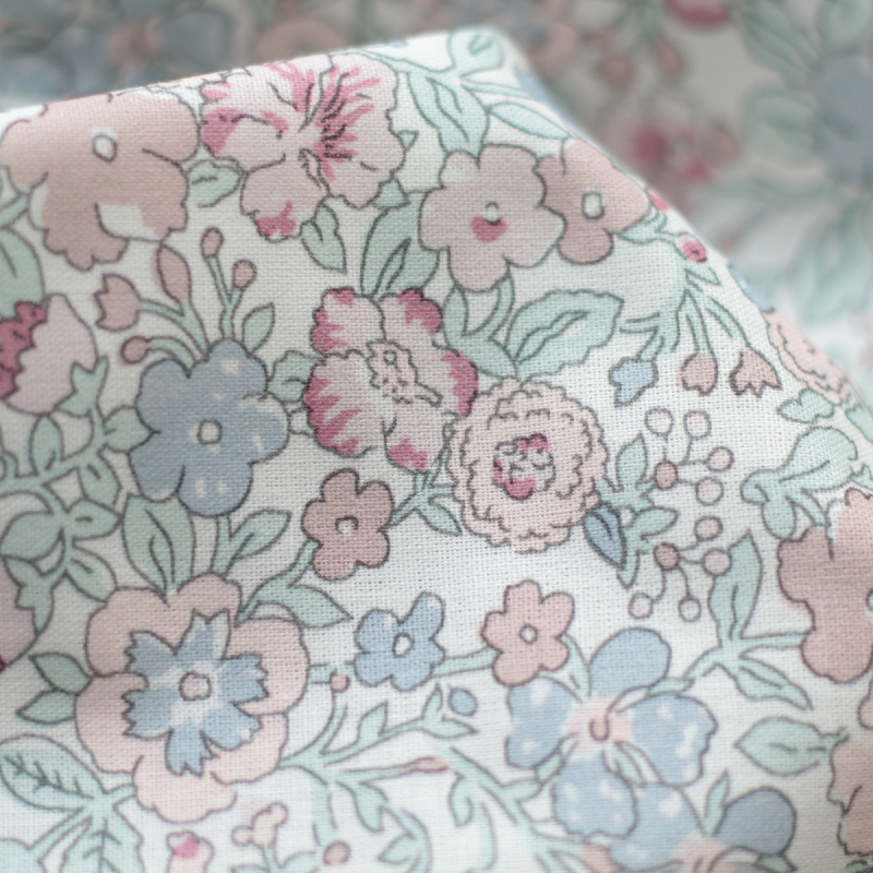 copy of Ophelie - Popeline de coton douce BIO imprimé fleuri jaune, vert, bleu