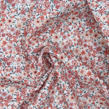 Tissu twill de coton organique imprimé fleuri Tissu twill de coton organique imprimé fleuri