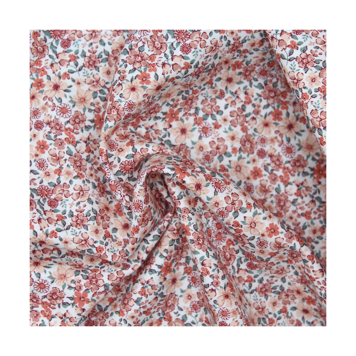 Tissu twill de coton organique imprimé fleuri Tissu twill de coton organique imprimé fleuri