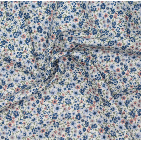 Tissu twill de coton organique imprimé fleuri Tissu twill de coton organique imprimé fleuri