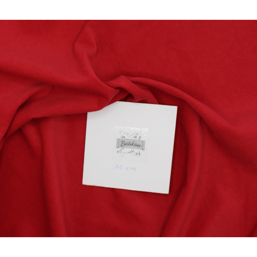 Velours milleraies coton organique coloris rouge hermès