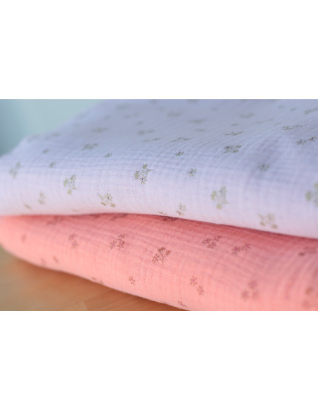 Selena - Double gaze de coton double face coloris vieux rose modoré