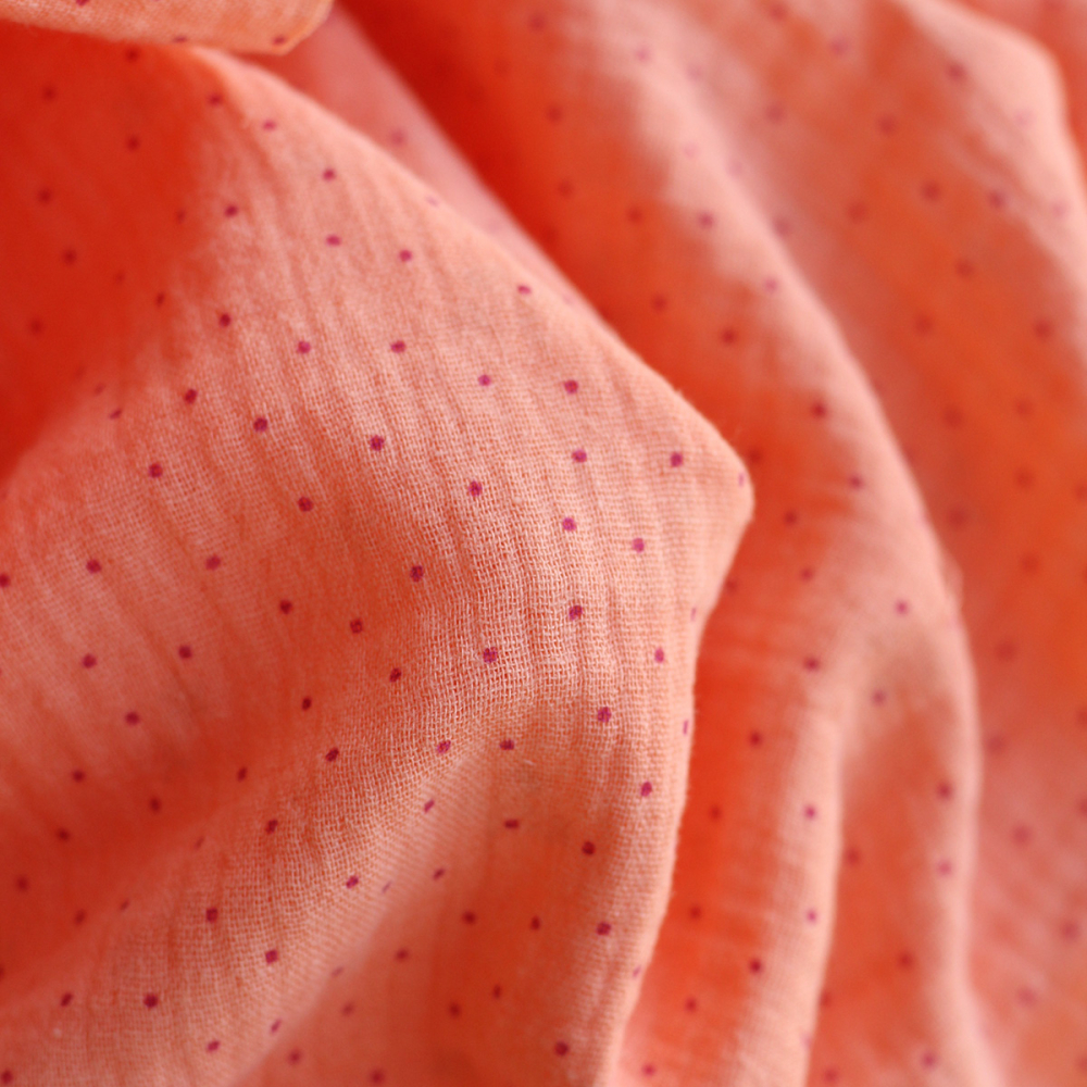 copy of Selena - Double gaze de coton double face coloris vieux rose modoré