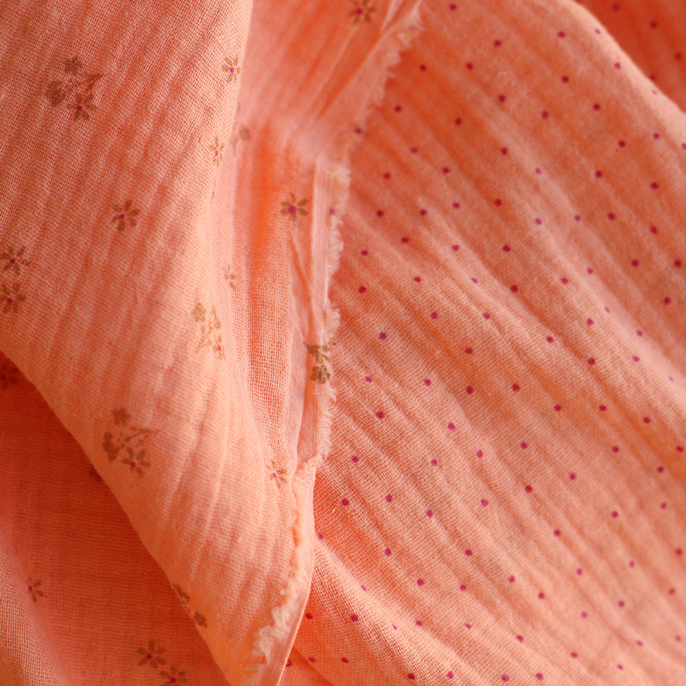 copy of Selena - Double gaze de coton double face coloris vieux rose modoré