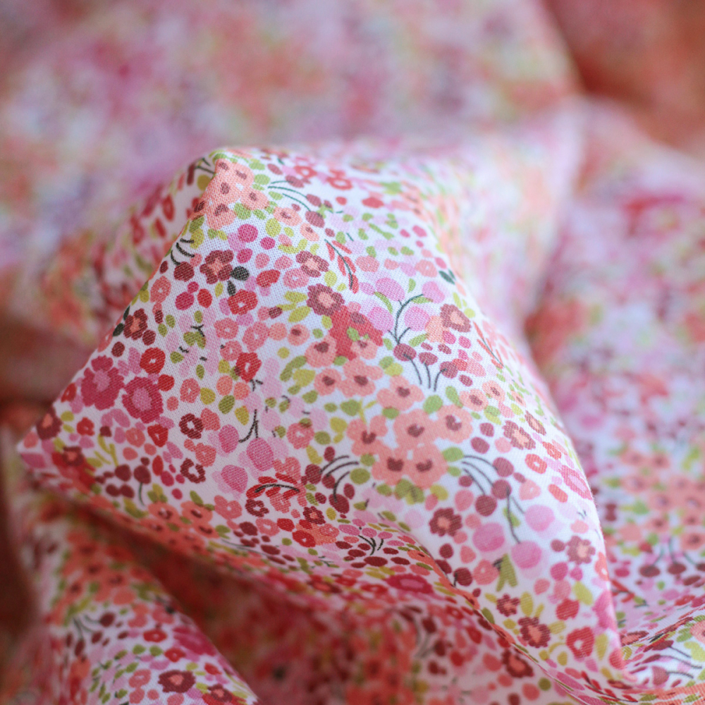 copy of Selma - Batiste de coton bio SILKYNE à imprimé fleuri coquelicot