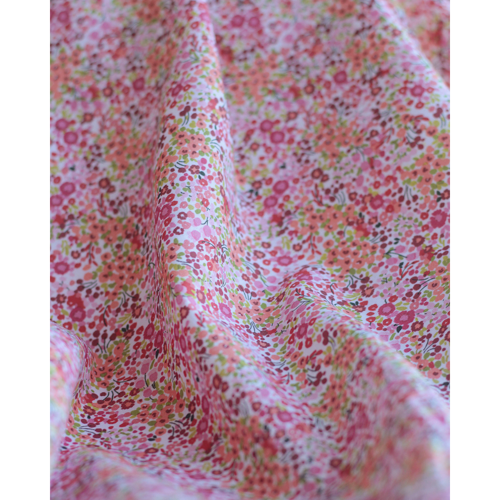 copy of Selma - Batiste de coton bio SILKYNE à imprimé fleuri coquelicot