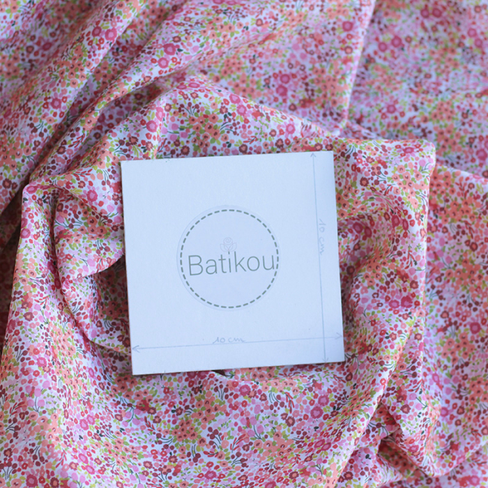 copy of Selma - Batiste de coton bio SILKYNE à imprimé fleuri coquelicot